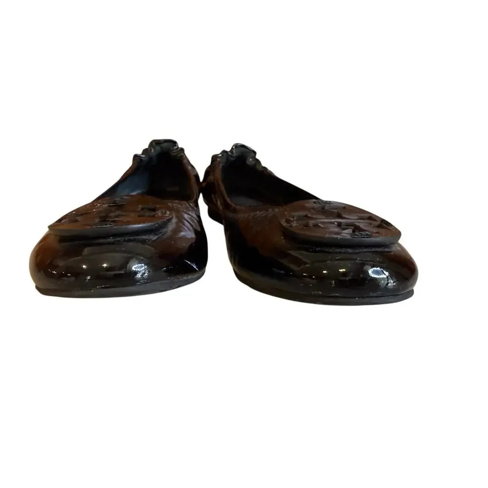 Tory Burch Reva Patent Leather Ballet Flats Black 7